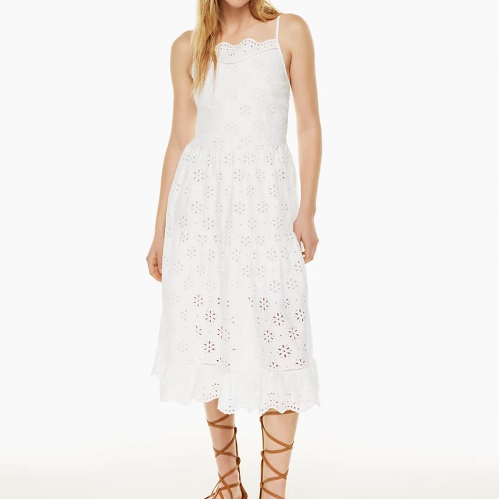 Aritzia Allegra Cotton Poplin Dress XS White